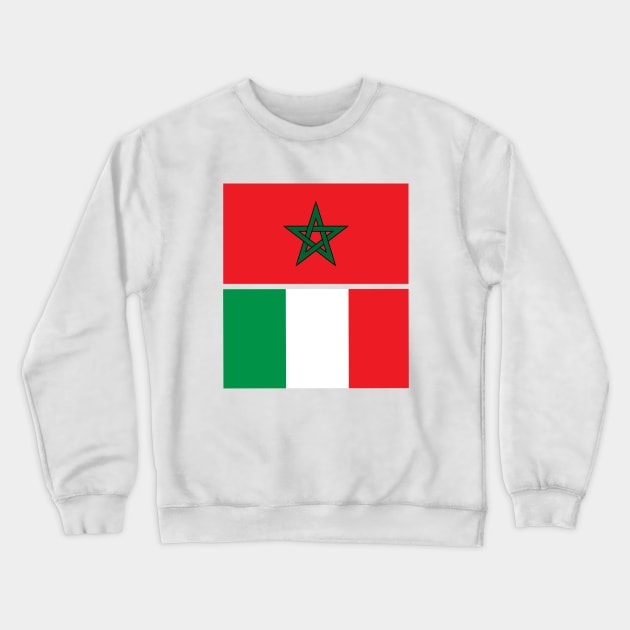 Moroccan and Italy Union Flag Crewneck Sweatshirt by Islanr